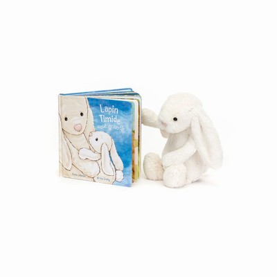 Jellycat Lapin Timide Veut Grandir Livre and Bashful Cream Bunny Medium USA | 20364YGSD